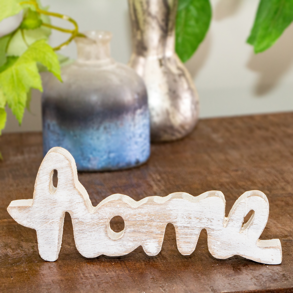 Holzdeko, 'Home', weiß, Dekoration