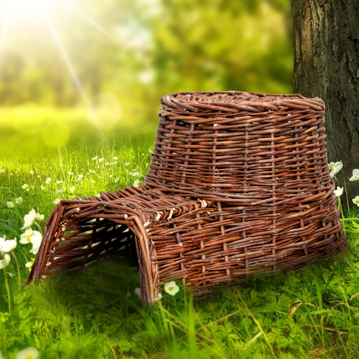 Igelhaus - Garten, Tierfiguren, Igel, Rattan, Braun