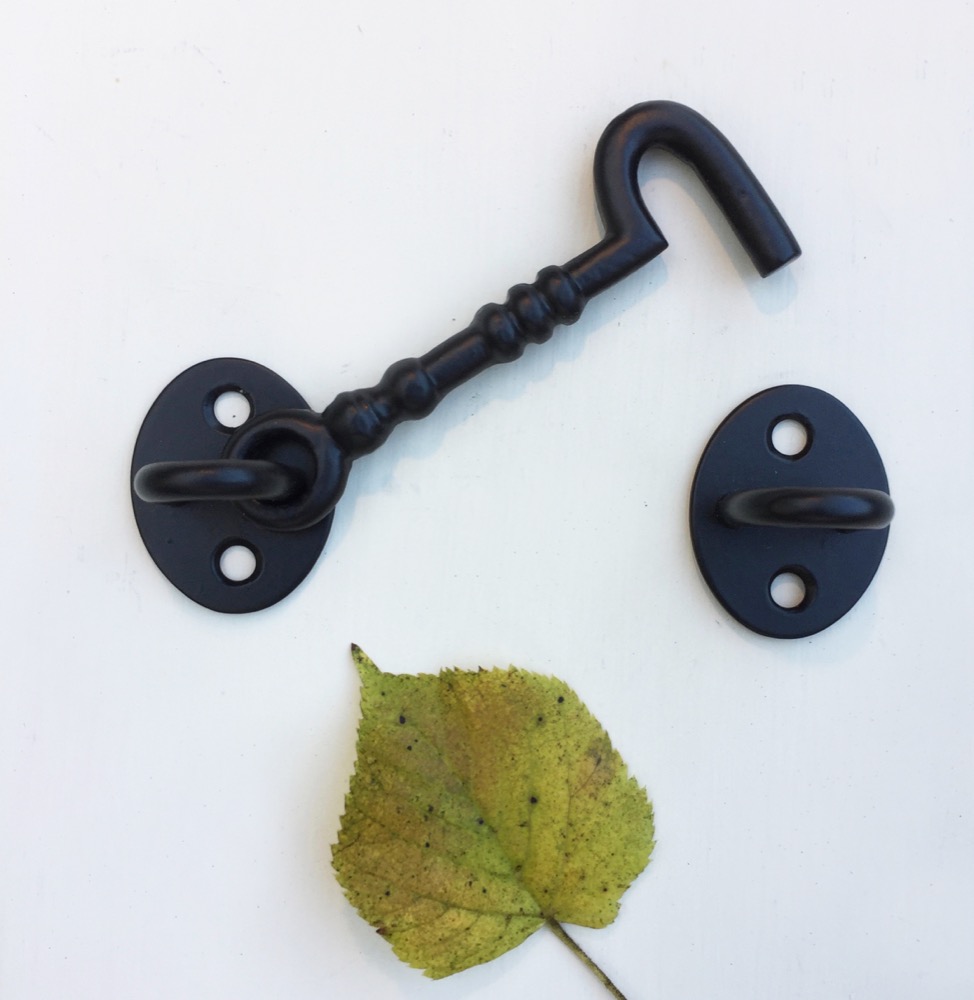 Fenster Feststeller Gartentor, Stalltür Haken mit Öse antik Türsicherung 10,5 cm