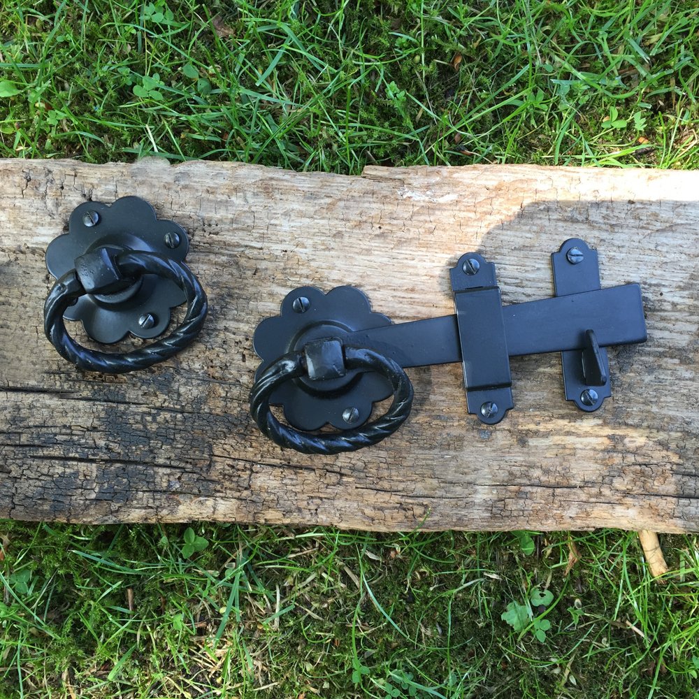 Doppelseitiger Torverschluss m Ring, rustikaler Verschluss Gartentor Tor Riegel