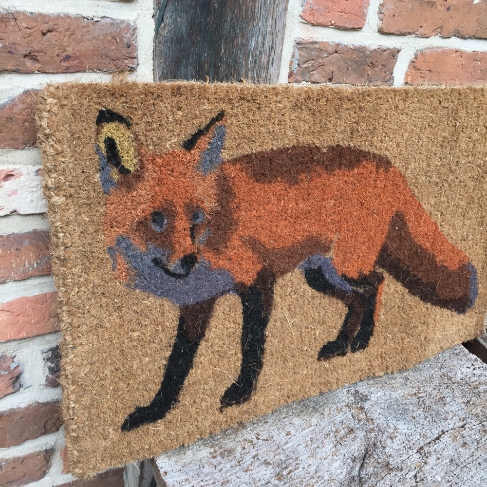 Matte Haustür, Kokos-Fussmatte - Fuchs, Türmatte für Jagdhütte, Matte Jagd-Deko