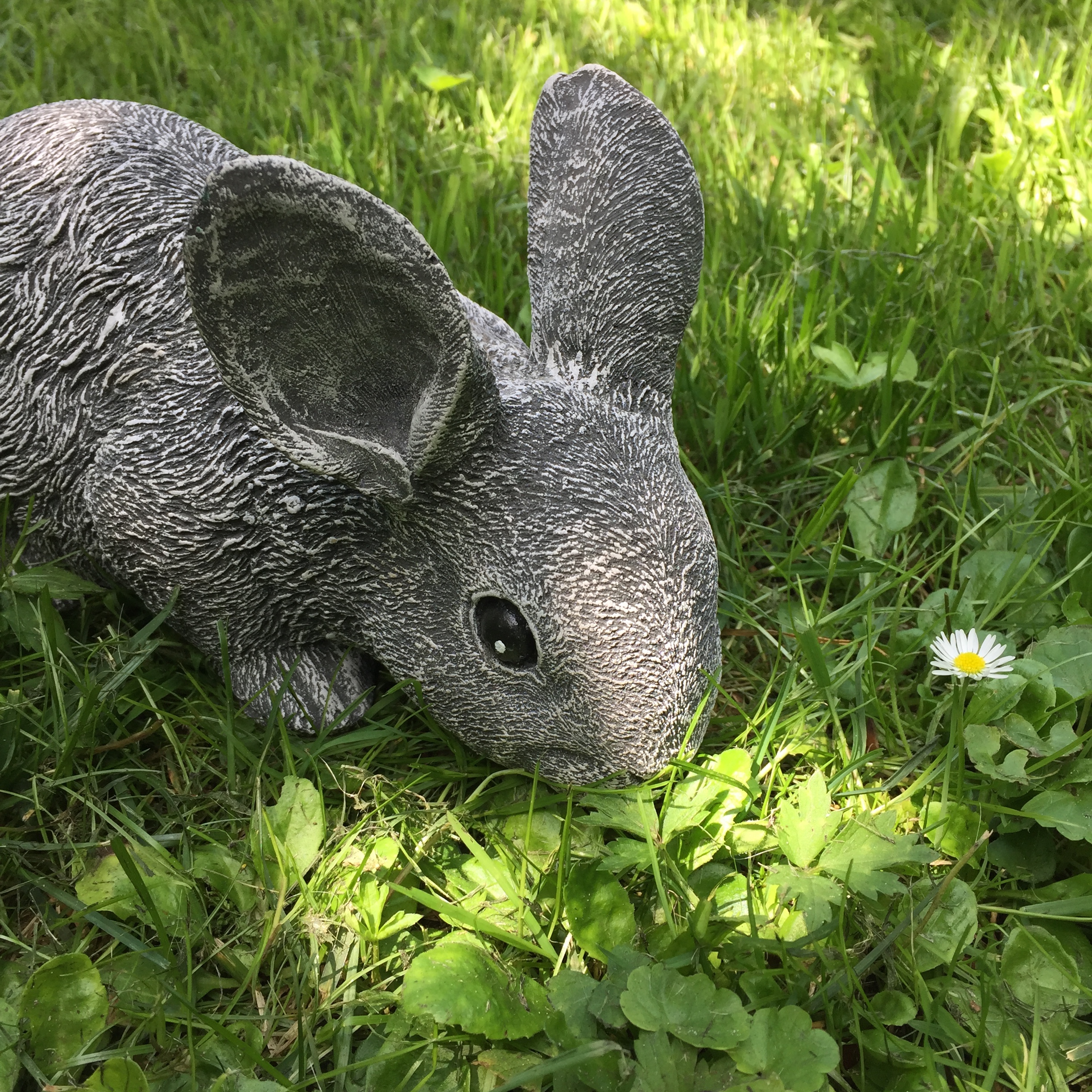 Steinfigur Kaninchen Tierfiguren Terrasse Kaninchenfiguren Gartendeko Figuren
