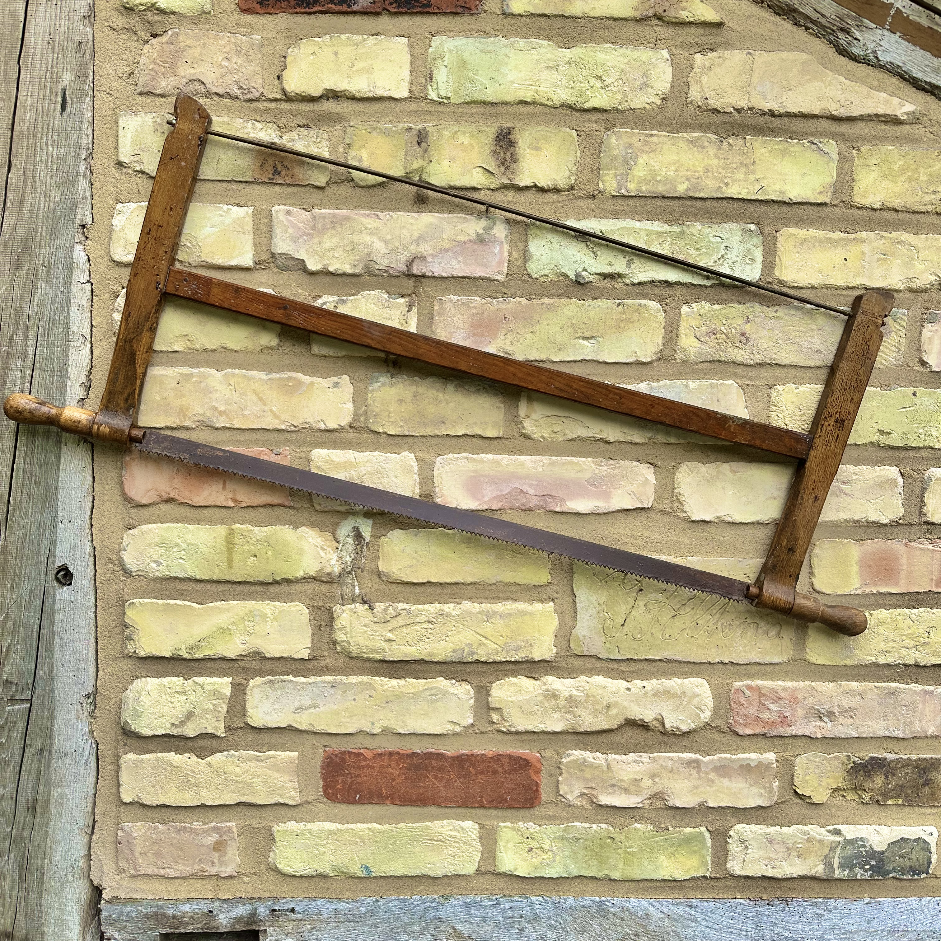 Antike Säge, Wanddeko, Unikat, Holz, Vintage