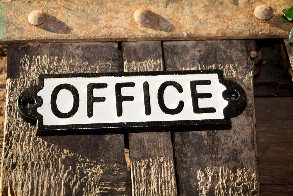 Schild Eisen Gusseisen 'Office' Büro Arbeitszimmer antik Tür Nostalgie Zimmer