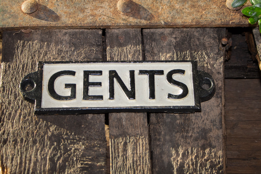 Schild Eisen Gusseisen 'Gents' WC Badezimmer antik Tür Nostalgie Zimmer