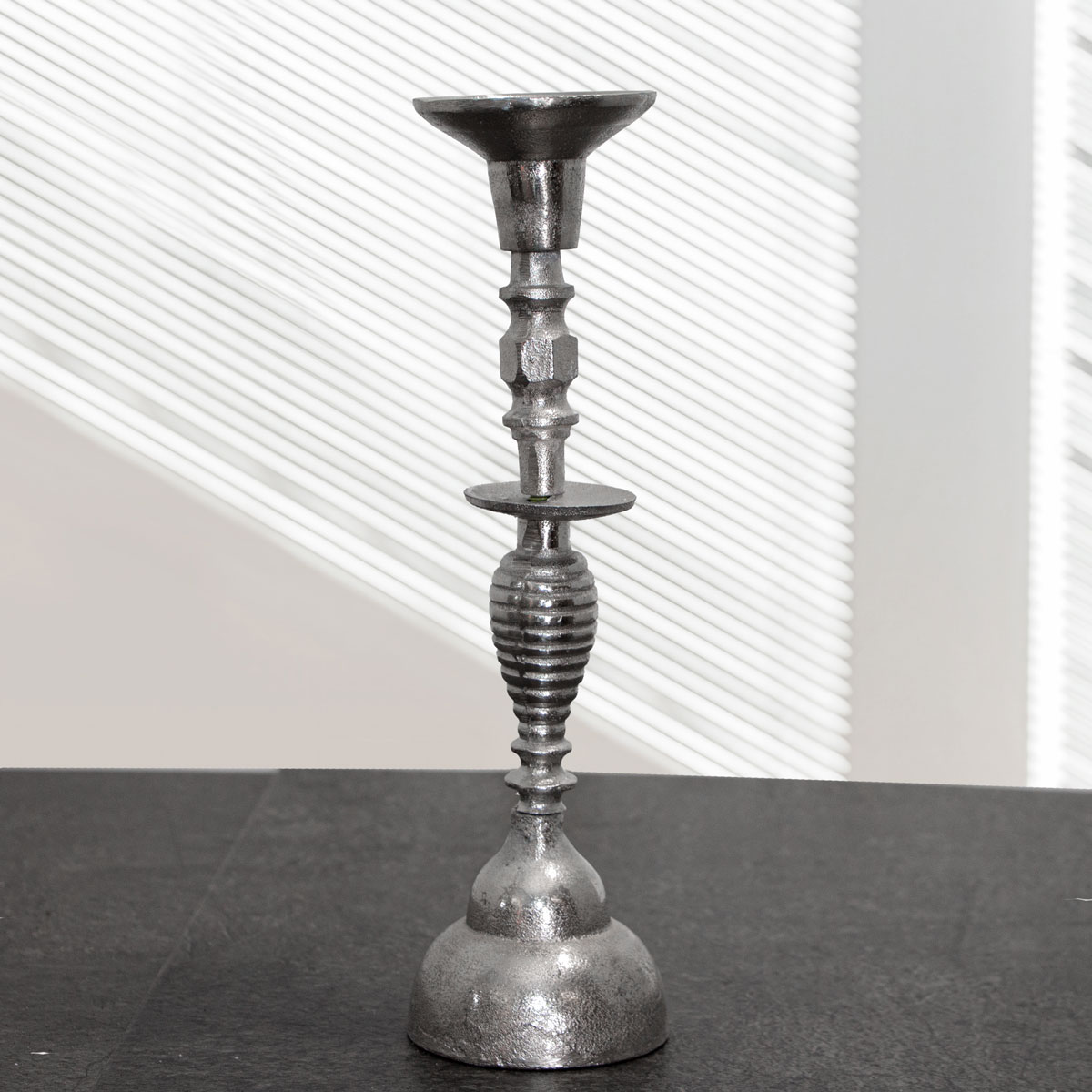 Kerzenhalter, Aluminium, Destroyed, Dekoration, H.31cm