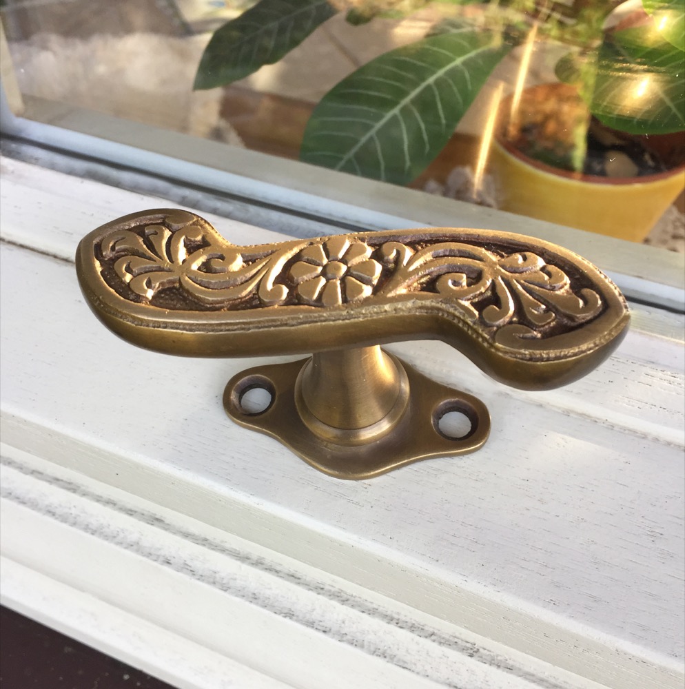 Fenstergriff Jugendstil Olive Fenster Jugendstilgriff Fensterolive Messing Antik