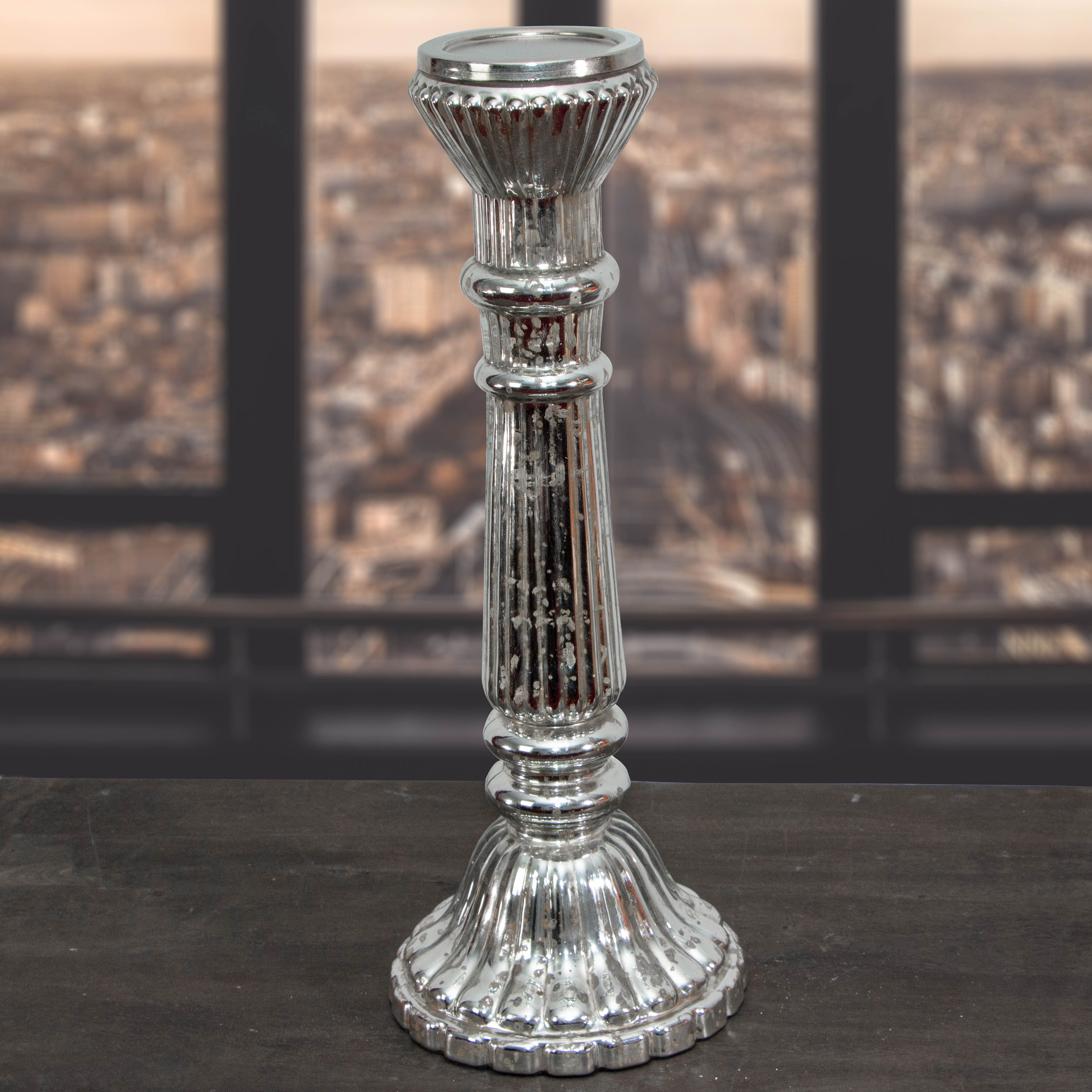 Kerzenhalter, Glas, Säulenoptik, Dekoration