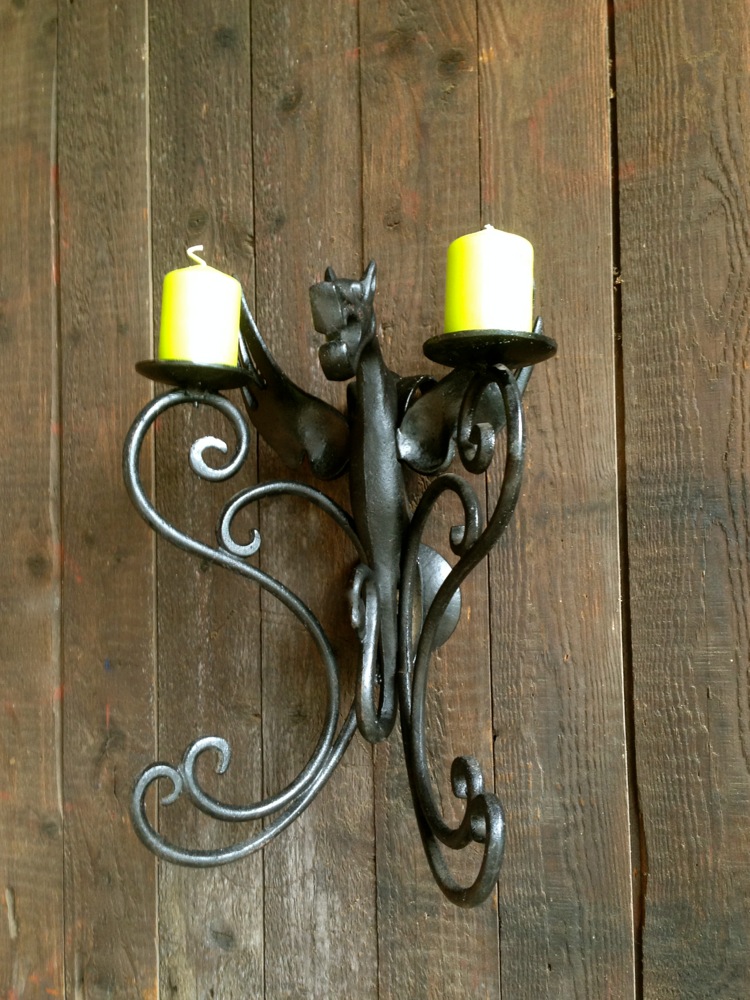 Kerzenleuchter, Wand, Kerzenhalter, Wandleuchter, Mittelalter Drachen