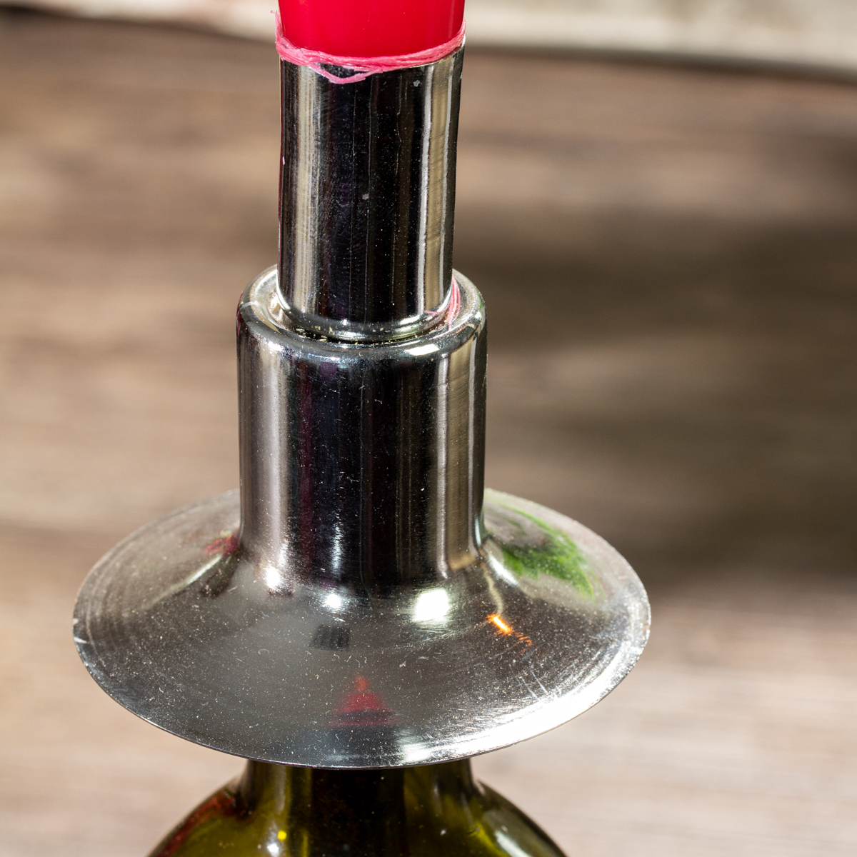 Kerzenhalter für Flaschen, Nickeloptik, Kerzenhalter Weinflaschen