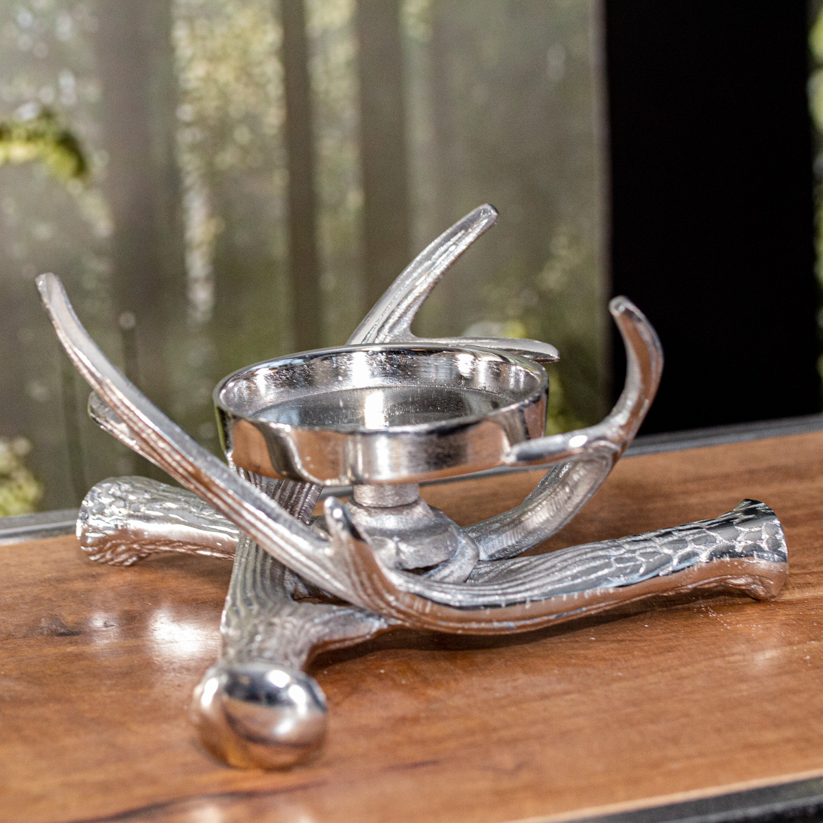 Aluminium Kerzenhalter, klein, Elchgeweih, Dekoration