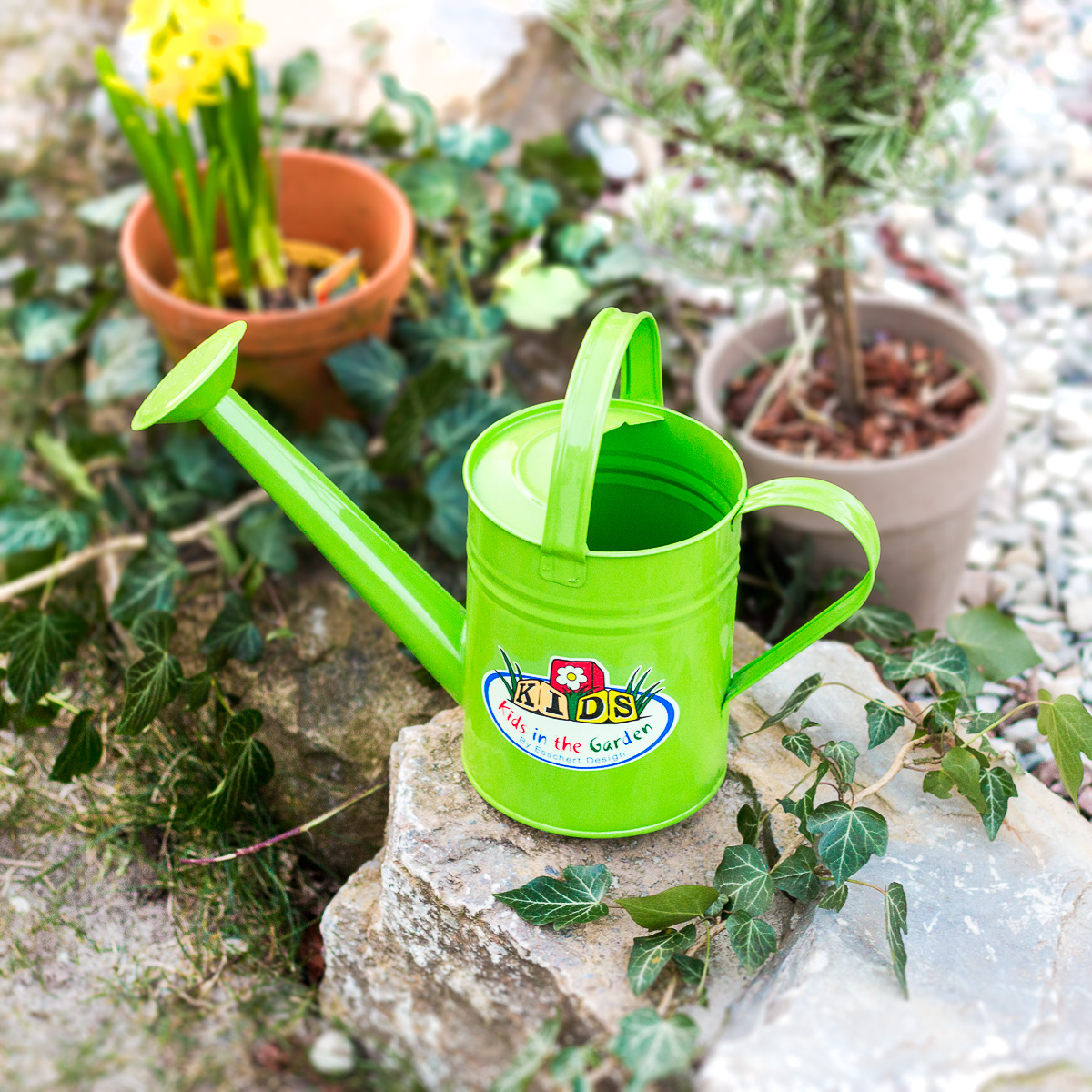 Kindergießkanne, Gießkanne für Kinder aus Metall, Blechgießkanne