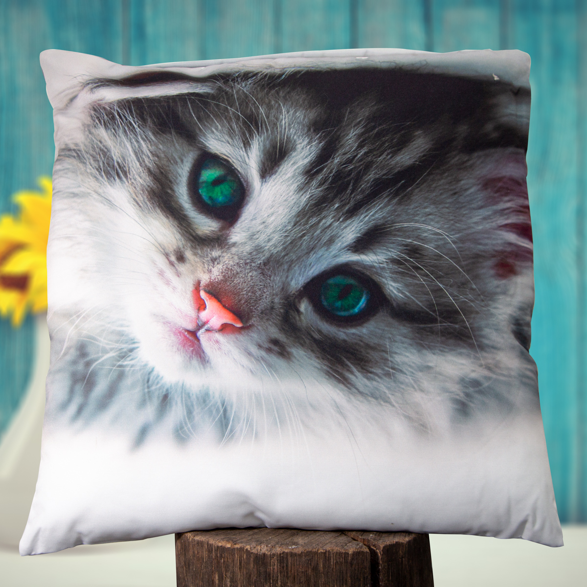 Kissen, Polyester, Groß, weiß, Baby Katze