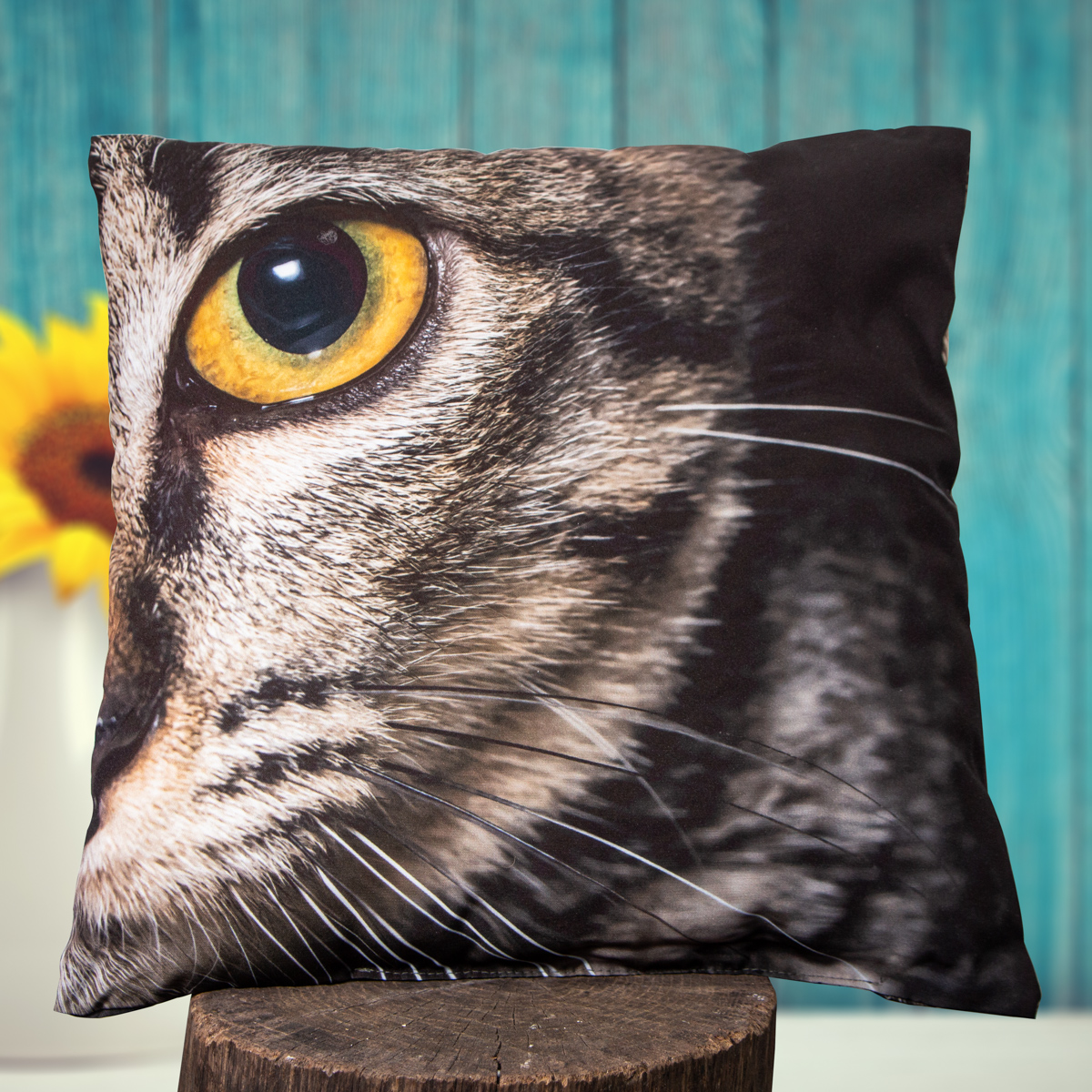 Kissen, Polyester, Klein, Schwarz, Katzenauge