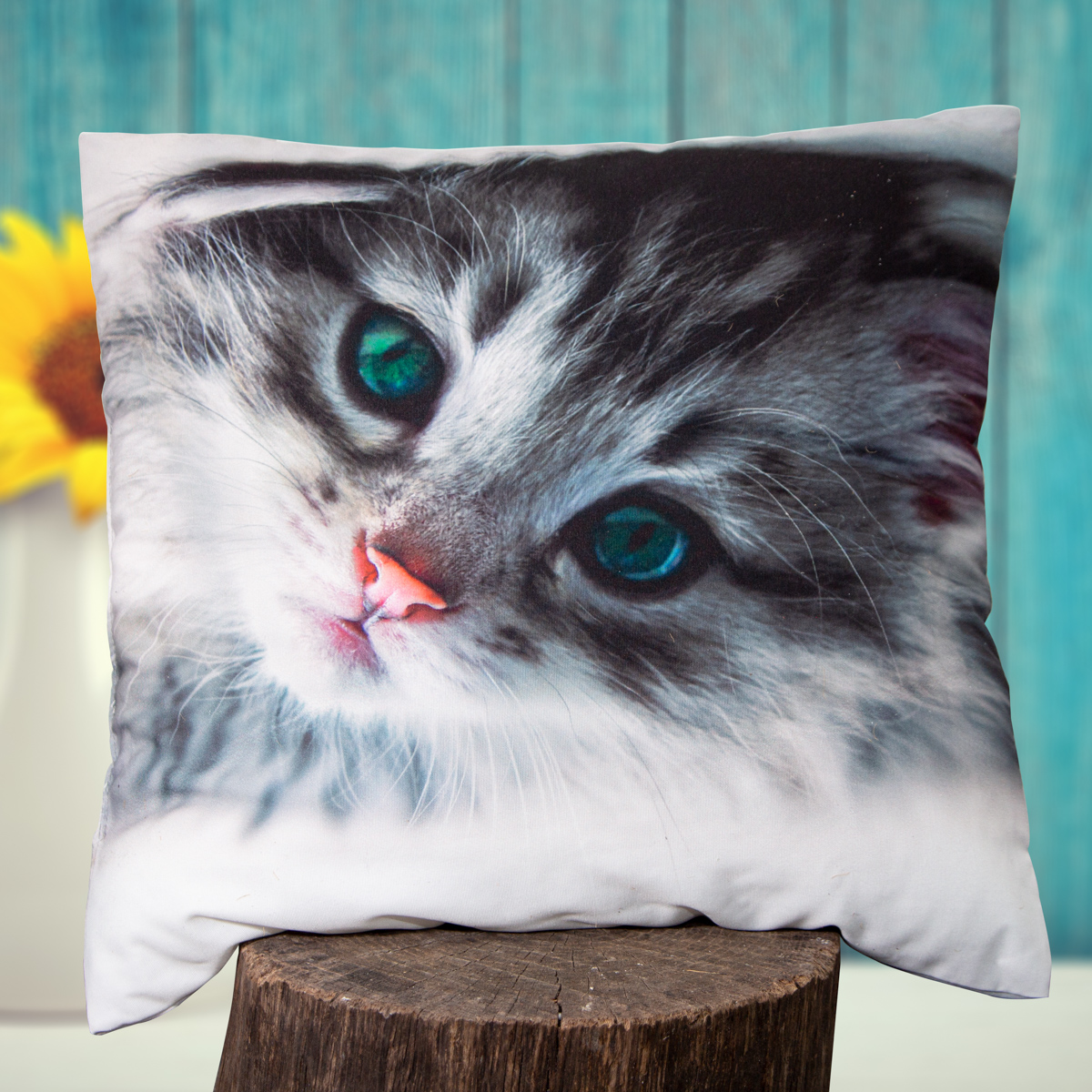 Kissen, Polyester, Klein, weiß, Babykatze