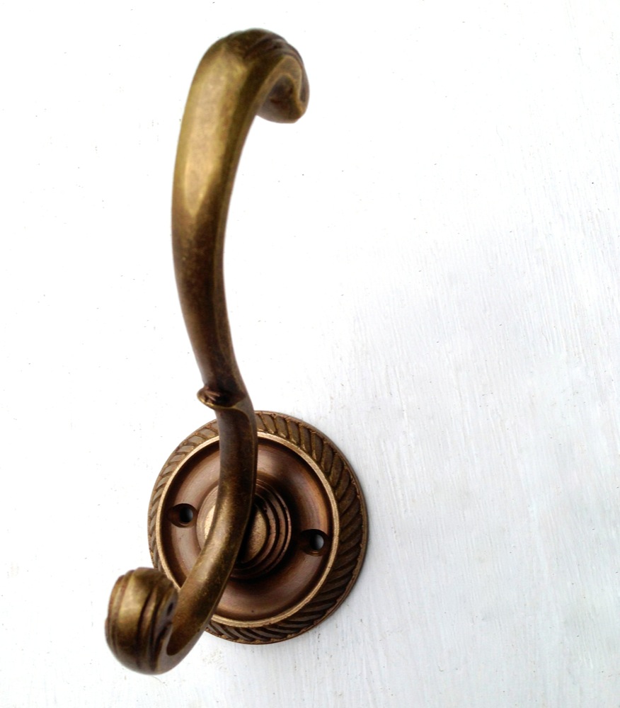 Garderobenhaken Alt-Messing-Kleiderhaken -wie antike, Haken für Flur-Garderobe