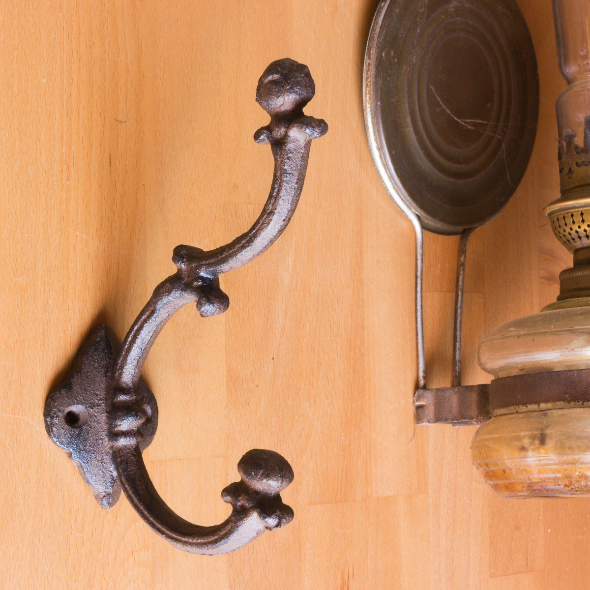 Kleiderhaken für Flur-Garderobe Haken braun Eisen