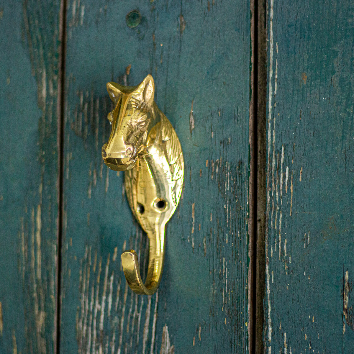 Kleiderhaken als Pferd, Haken aus Messing, Wandgarderobe, Handtuchhalter