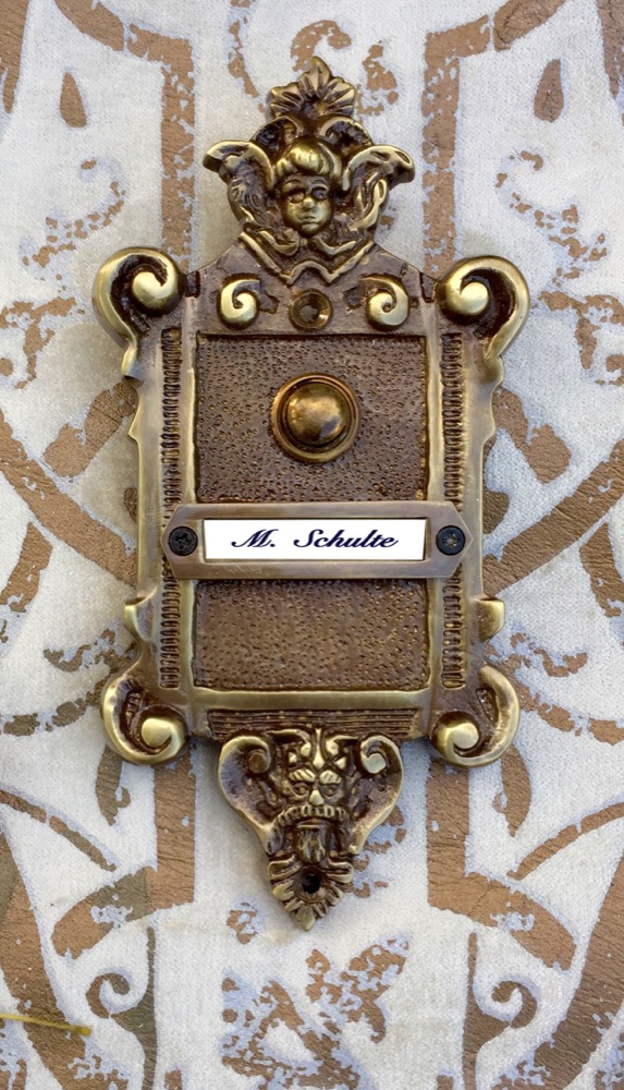 Türklingel Engel - Teufel Motiv - Klingel im Gründerzeit Stil Jahrhundertwende