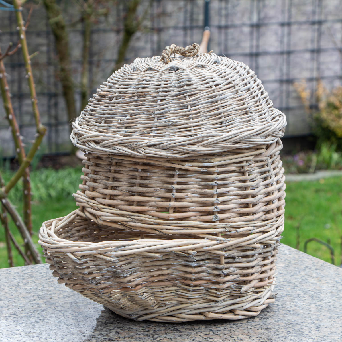 Zwiebelkorb aus Rattan, Vorratsdose, Dekoration, Küchenartikel