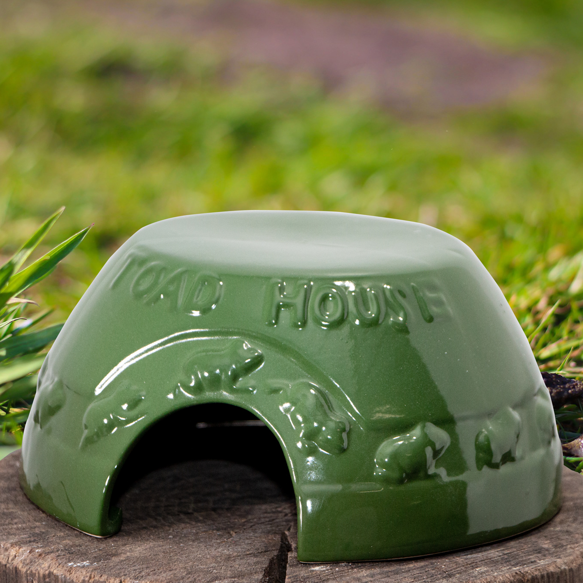 Krötenhaus - Garten, Tierfiguren, Kröte, Keramik, Grün