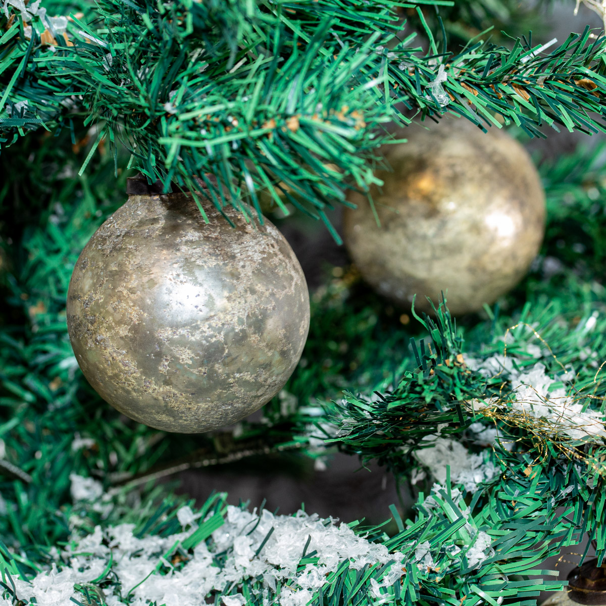 6 Christbaumkugeln in Marmor Optik, Weihnachtskugeln