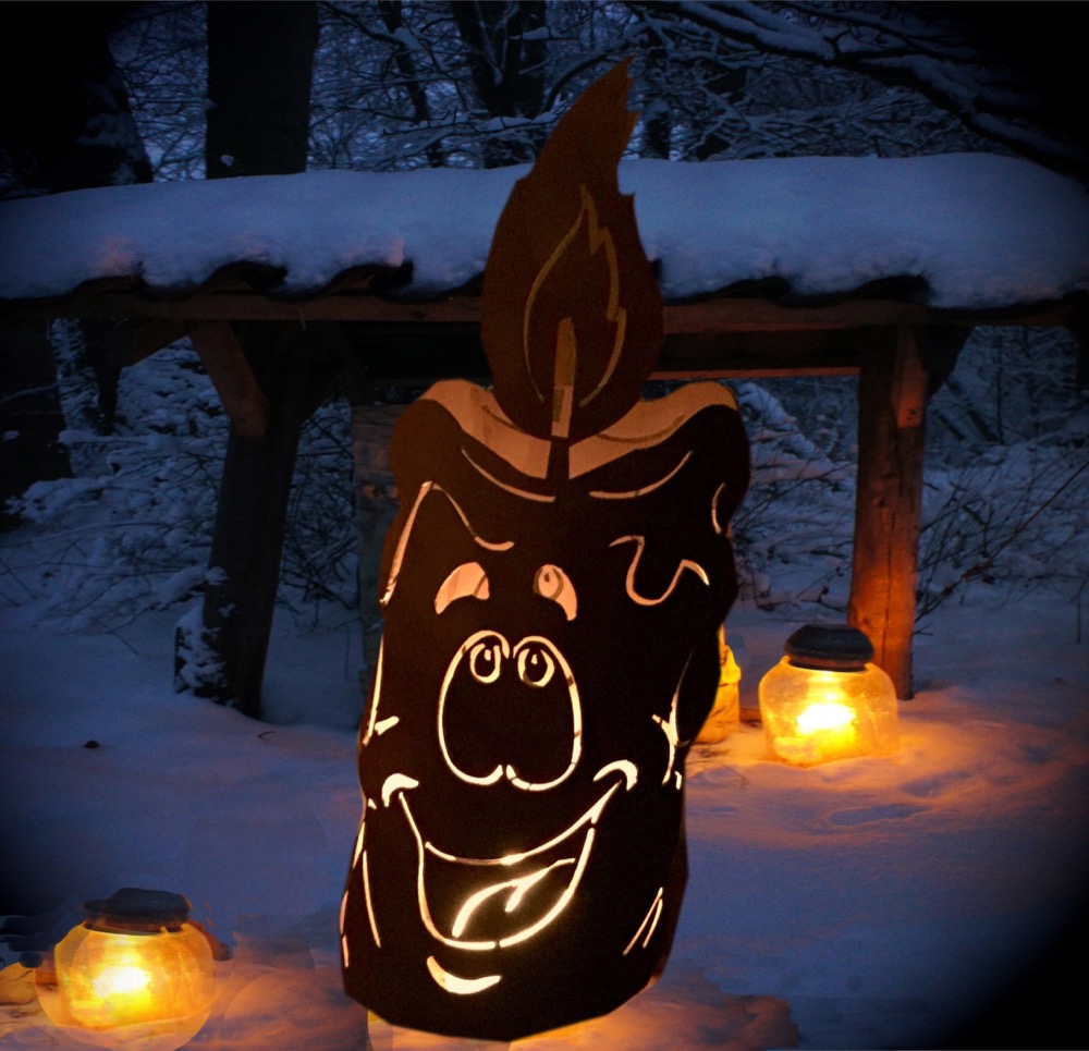 Edelrost Windlicht, Laterne für Kerze Haustür, Dekoration Terrasse Winter Antik