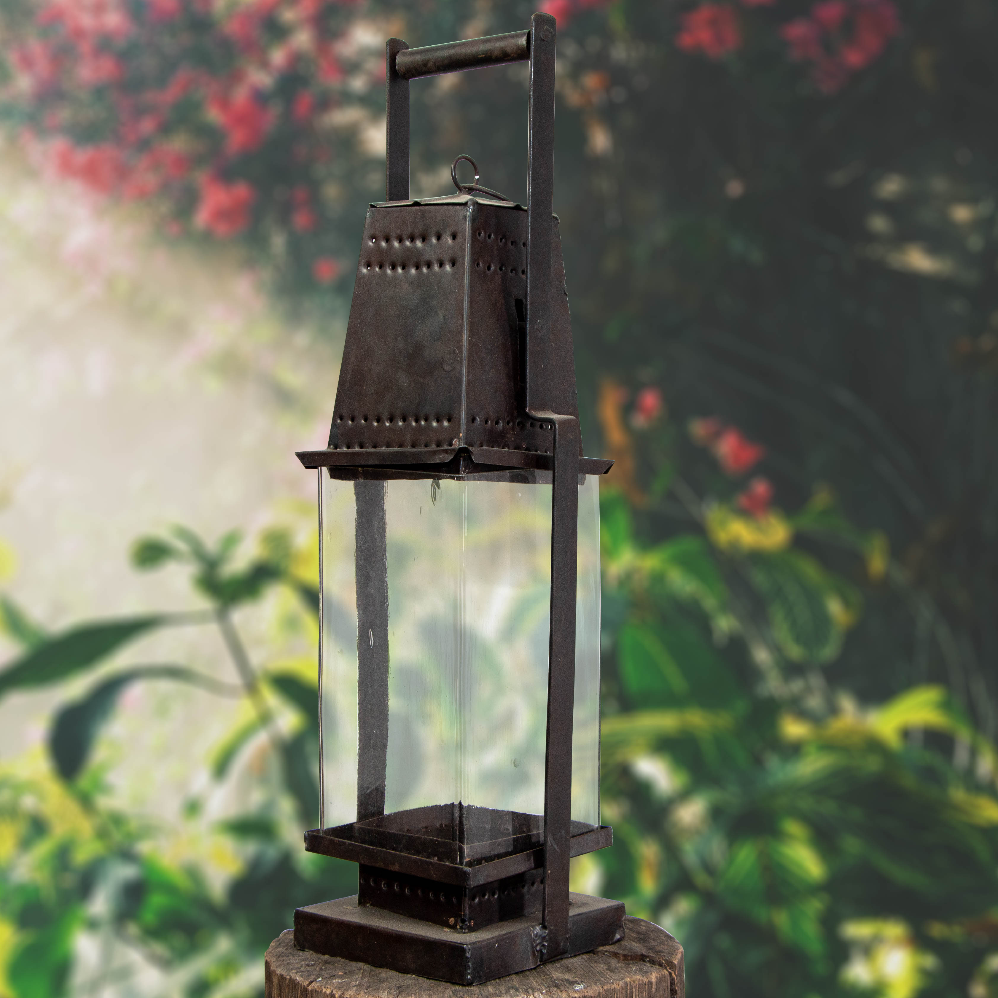 Laterne aus Metall, Grubenlampe, Windlicht, Kerzenhalter