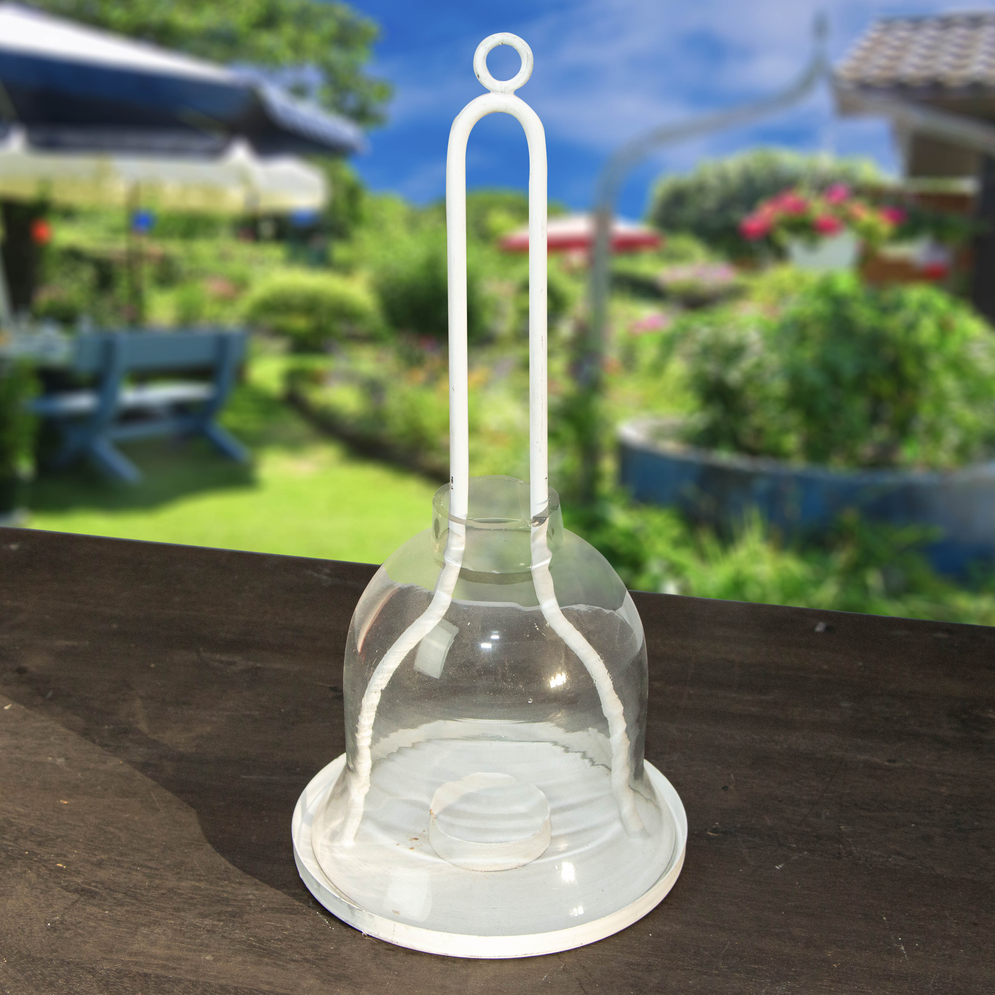 Laterne aus Metall, Weiß, Öllampe, Windlicht, Kerzenhalter