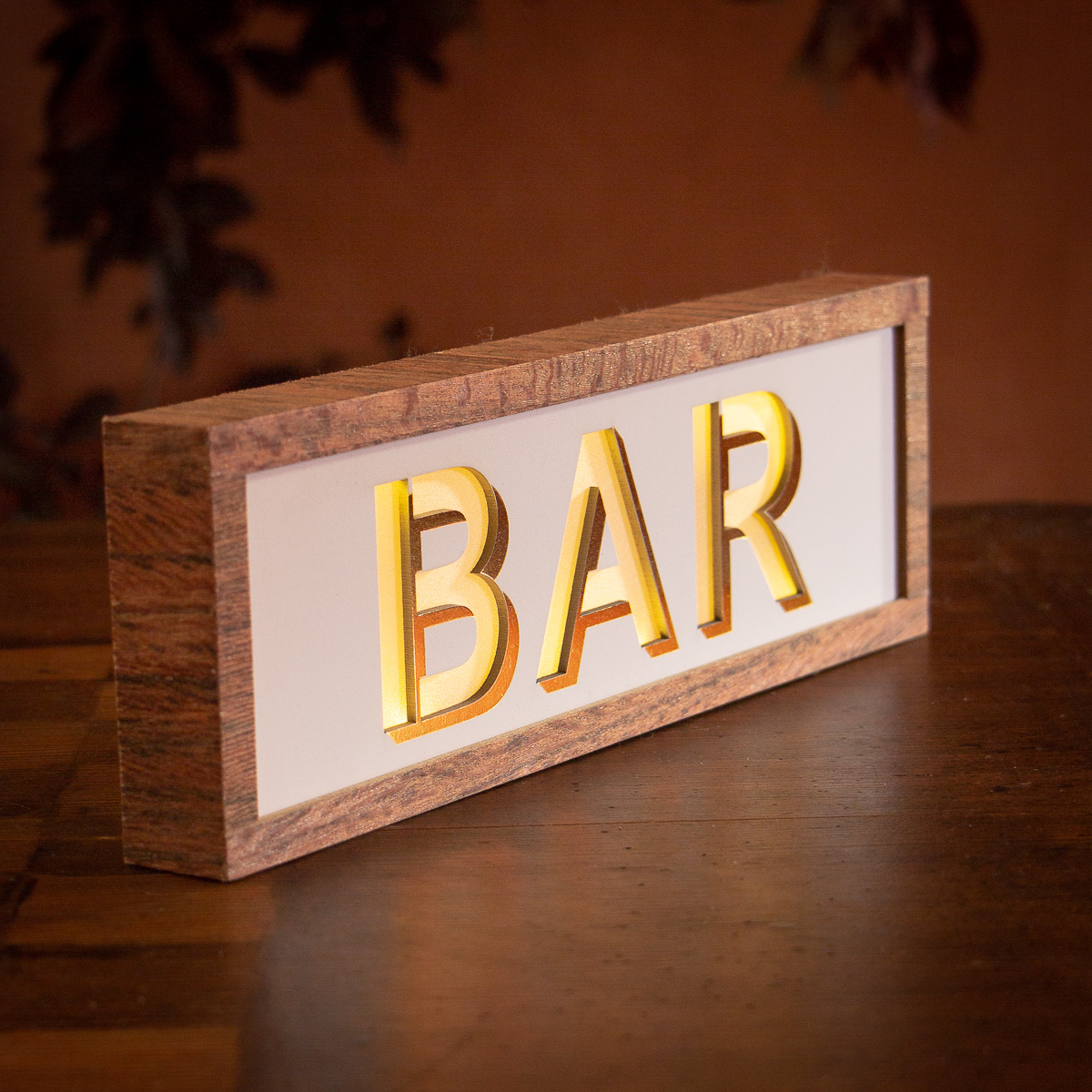 LED-Leuchtschild, Ladenschild „BAR“, Reklameschild, Leuchtreklame, Bar-Schild