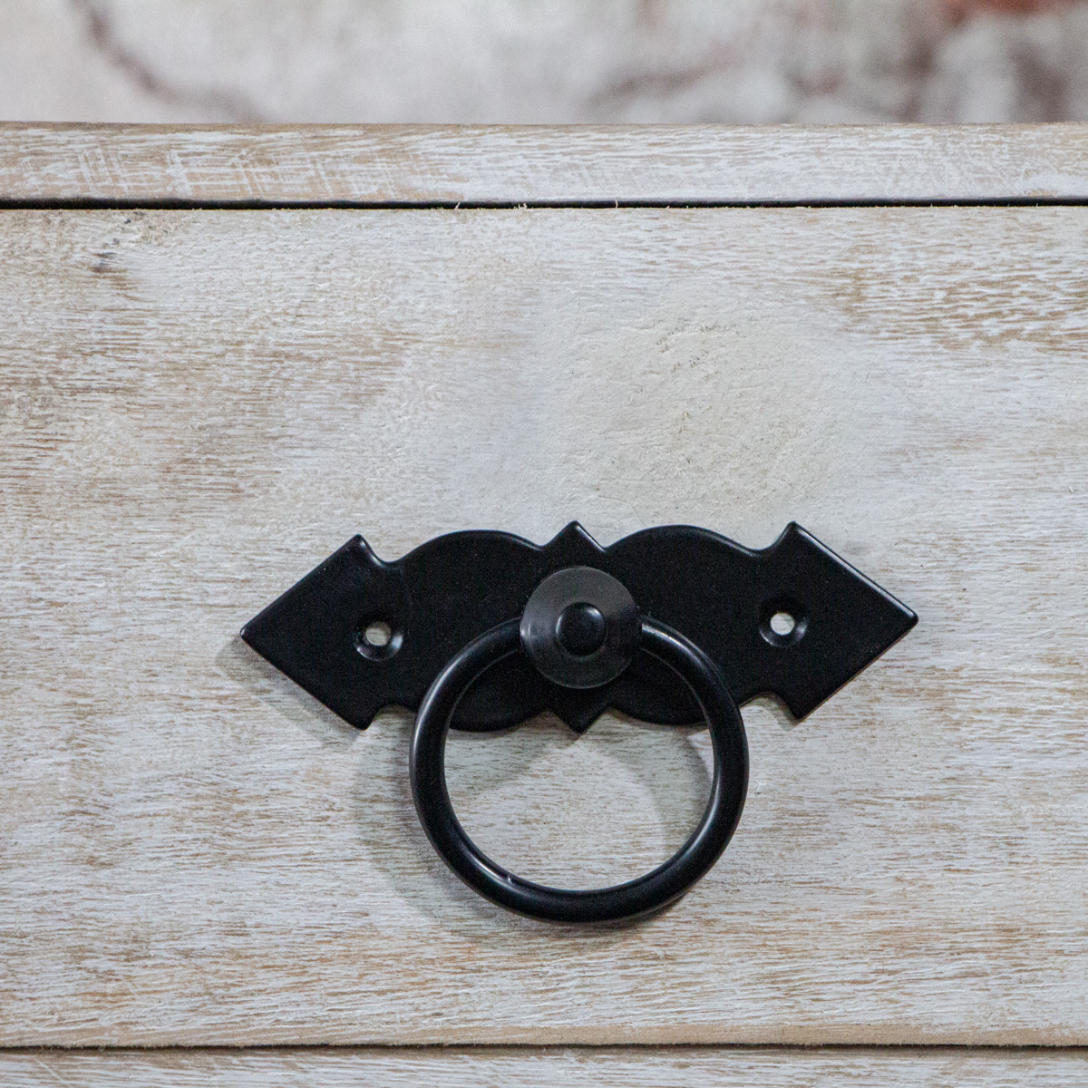 Schubladengriff, Schwarz, pulverbeschichtet, mit Ring, Möbelgriffe