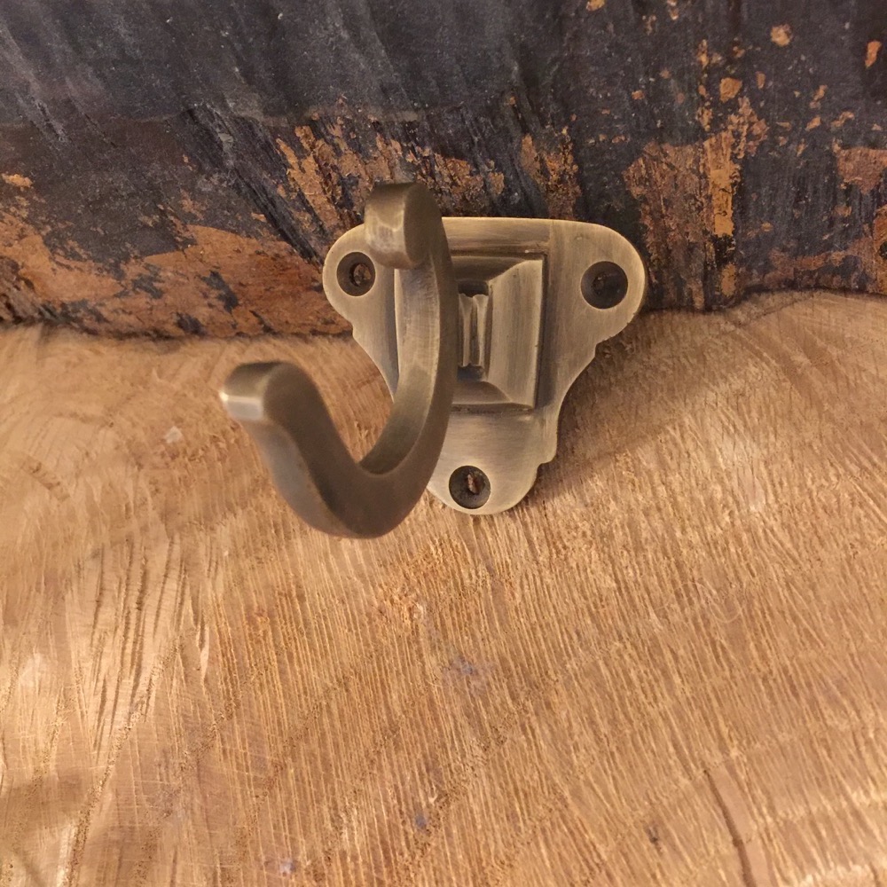 Garderobe antik - Messing Garderobenhaken - Flurgarderoben-Haken aus Messing