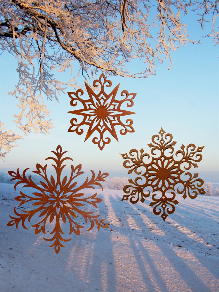 Dekoration Weihnachten Advent, Hänger Edelrost, Metall Sterne, Fensterschmuck