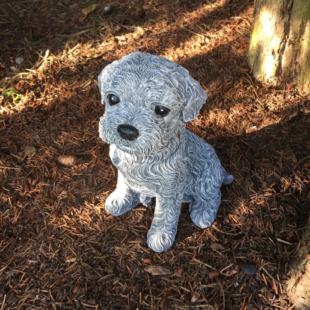 Niedliche Hunde Figuren Malteser Welpe - Tiere Dekoration Tierfiguren frostfest