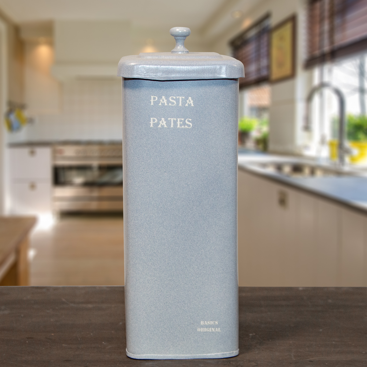 Eisendose für Pasta, Blau, Groß, Vorratsdose, Dekoration, Küchenartikel