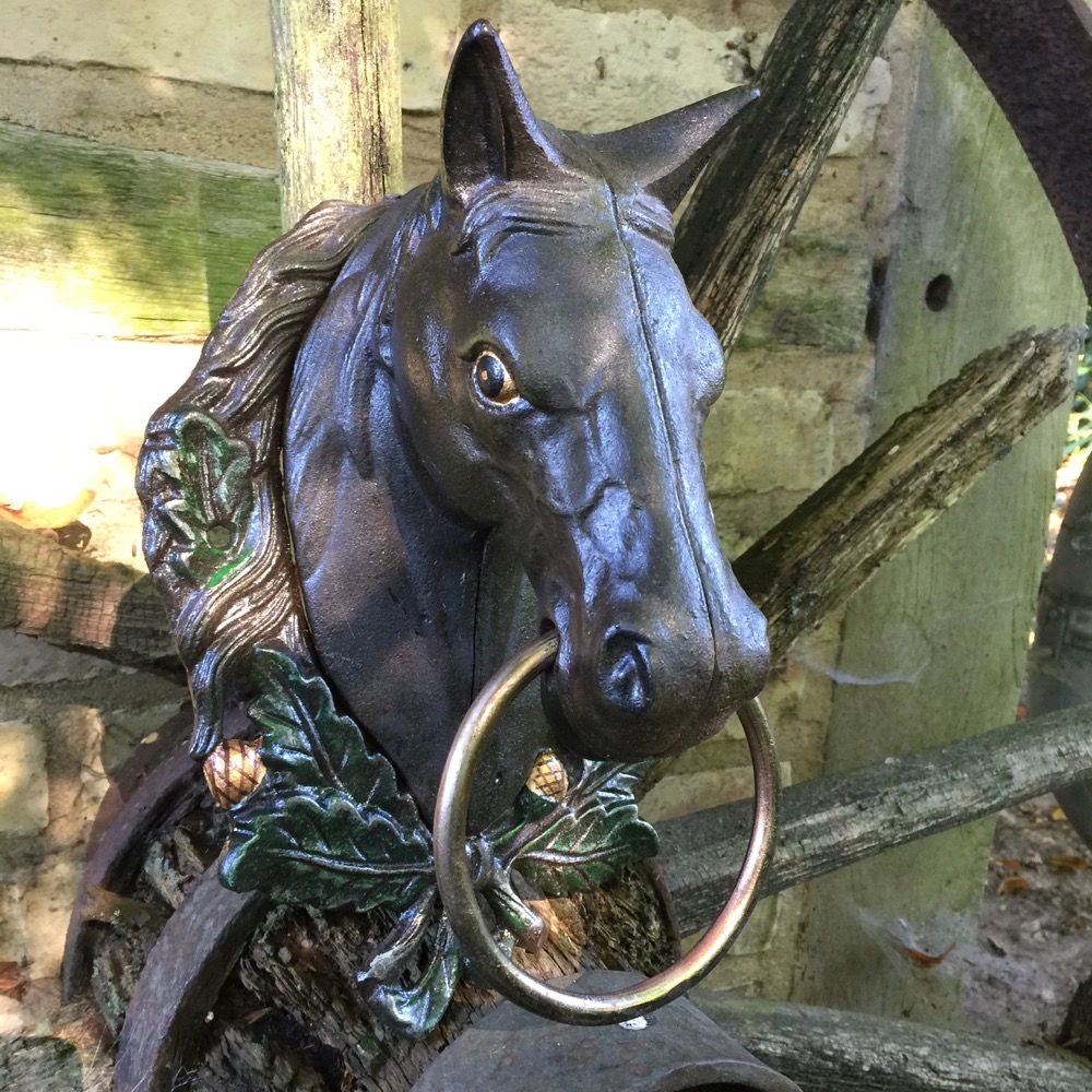 Wanddekoration Pferdekopf aus Metall - Garten Wandobjekt, Dekoration Pferdestall
