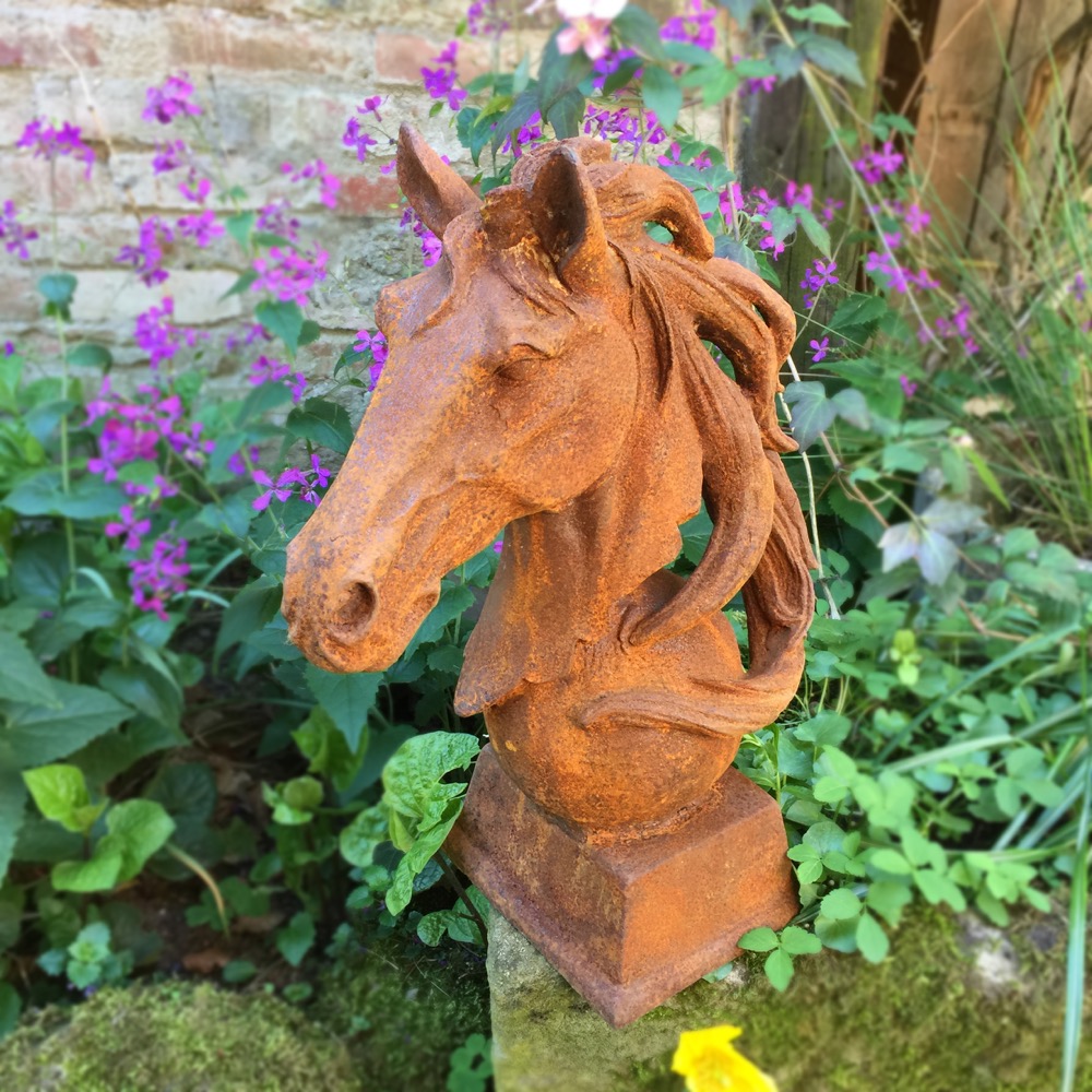 Traumhaft lebendiger Pferdekopf -Tierfiguren Pferde Stall Dekoration Gartenmauer
