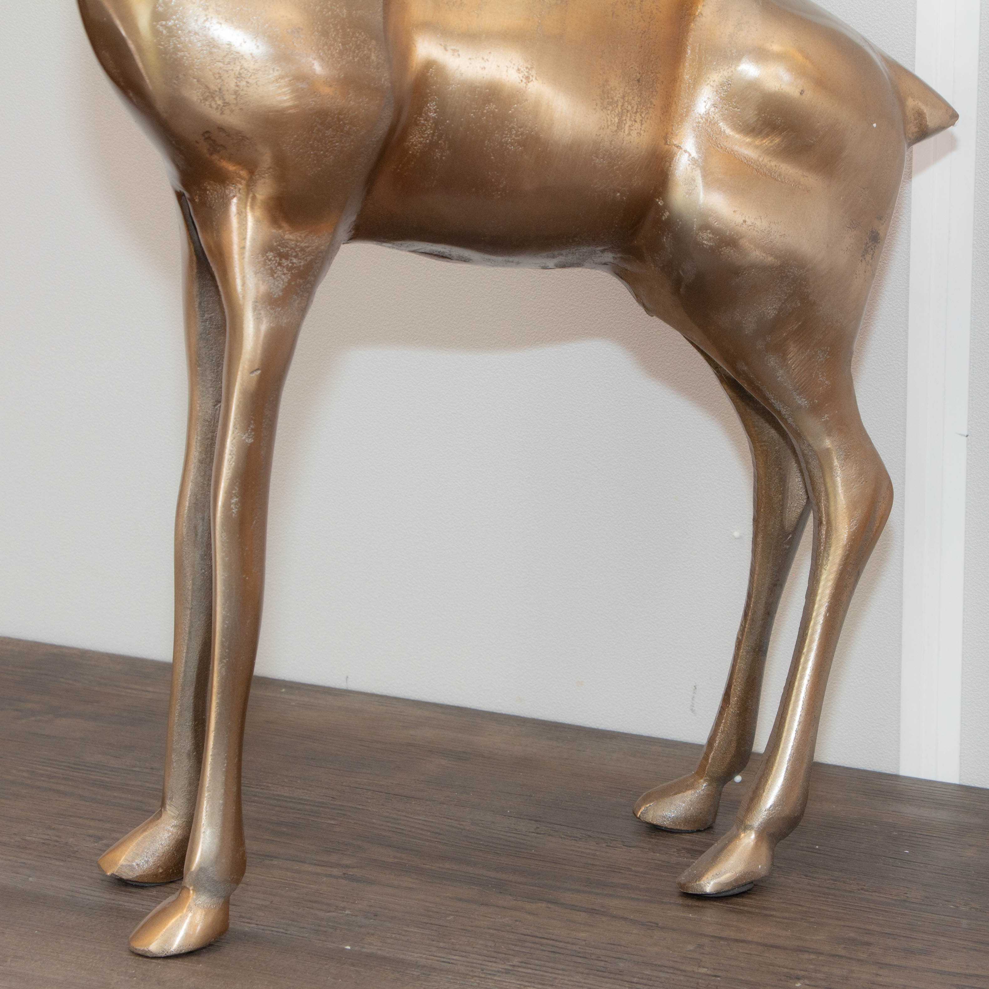 Rentier Figur, Groß, Goldfarbend, aus Aluminium Tierfiguren Dekoration