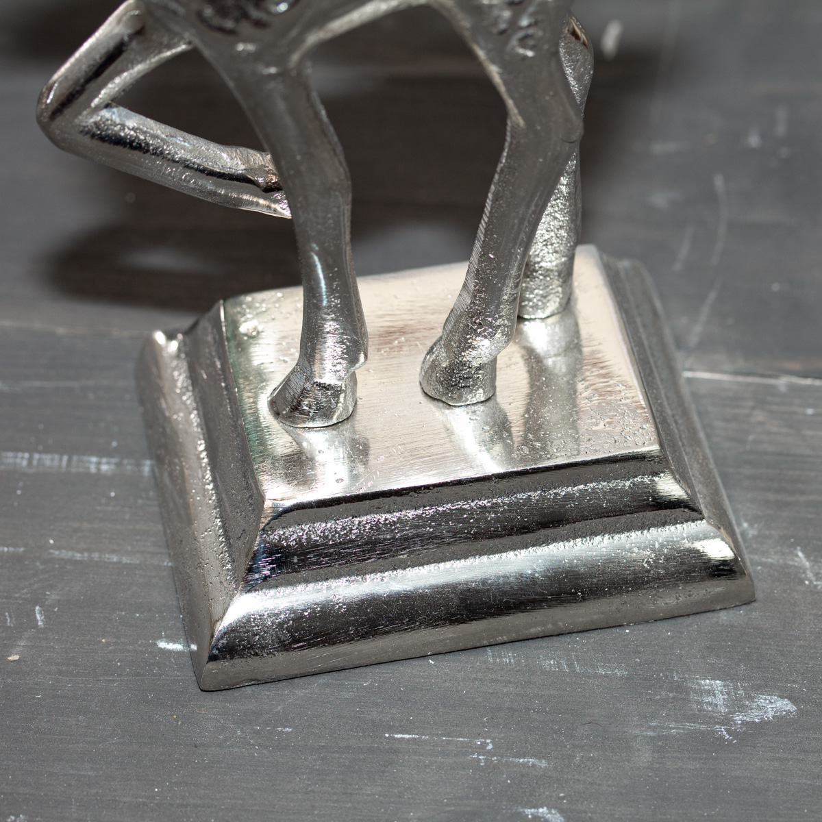 Rentier Figur, Silber, Aluminiumfigur, Tiere, Tierfiguren, Dekoration