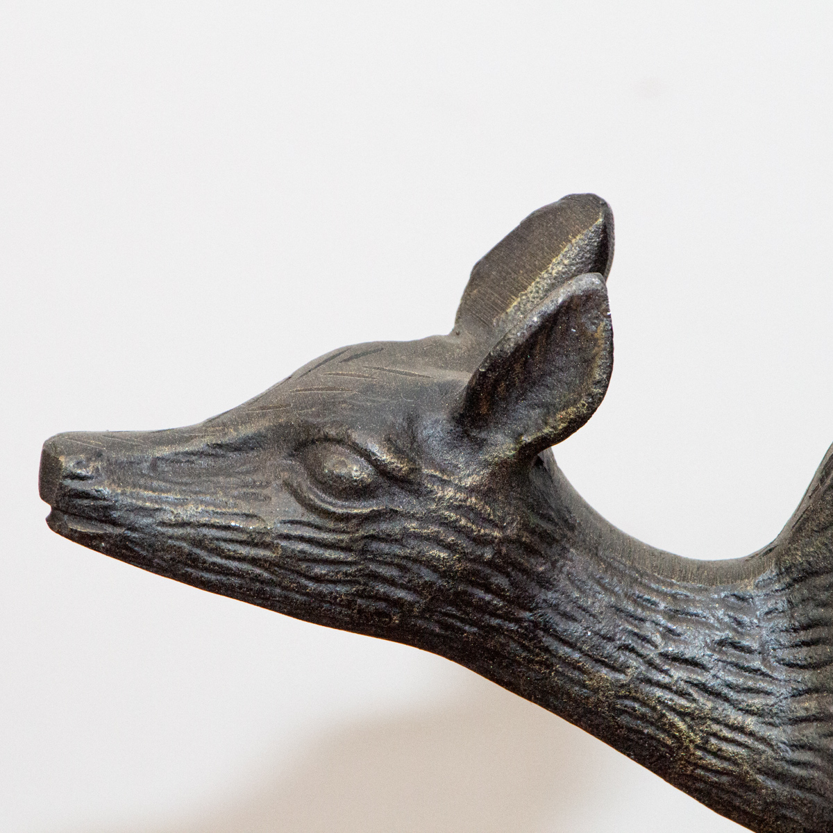 Rentier Figur, weiblich, Aluminium, Schwarz-gold, Tierfiguren Dekoration