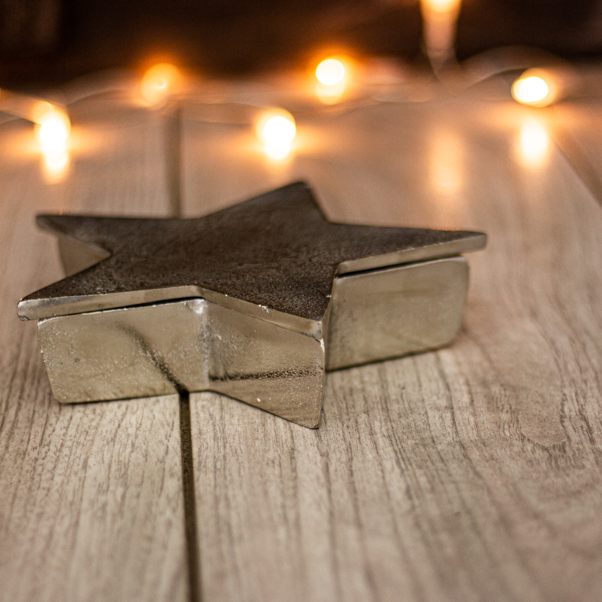 Schale, Stern, Nickel, Weihnachtsdeko, mit Deckel