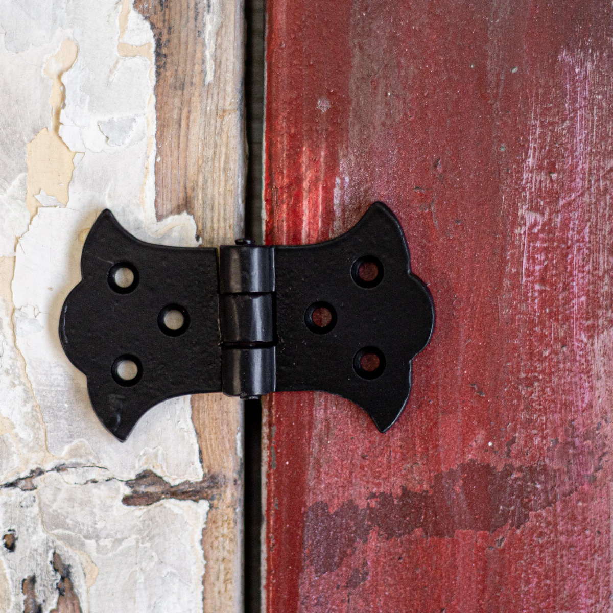 Eisenscharnier, Schmetterlingscharnier für Truhe oder Schrank, wie antik, SW