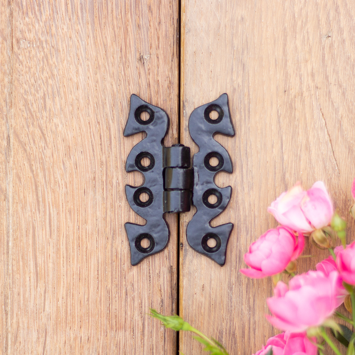 Möbelscharnier, Schmetterlingscharnier für Truhe oder Schrank wie antik, schwarz