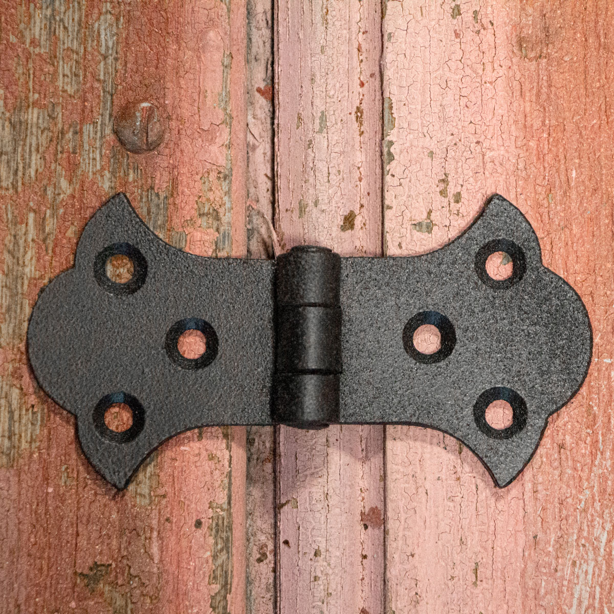 Eisenscharnier, Schmetterlingscharnier für Truhe oder Schrank, schwarz