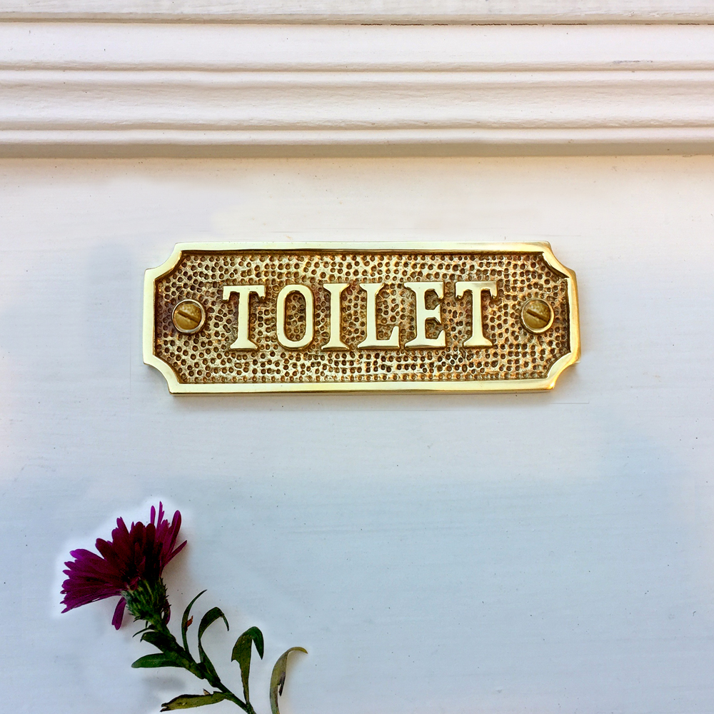 Hinweis Schilder Toilette - Gästetoilette Schild WC Tür - Messing WC-Schilder