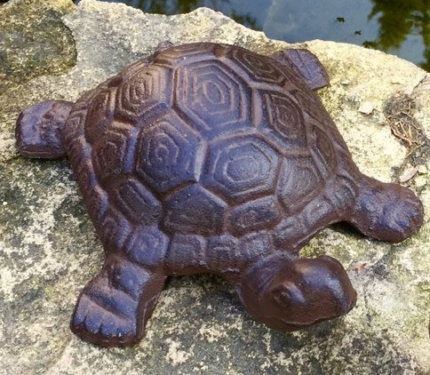 Schildkröte gross Dekoration Steinbeet Terrasse Teich, Eisen
