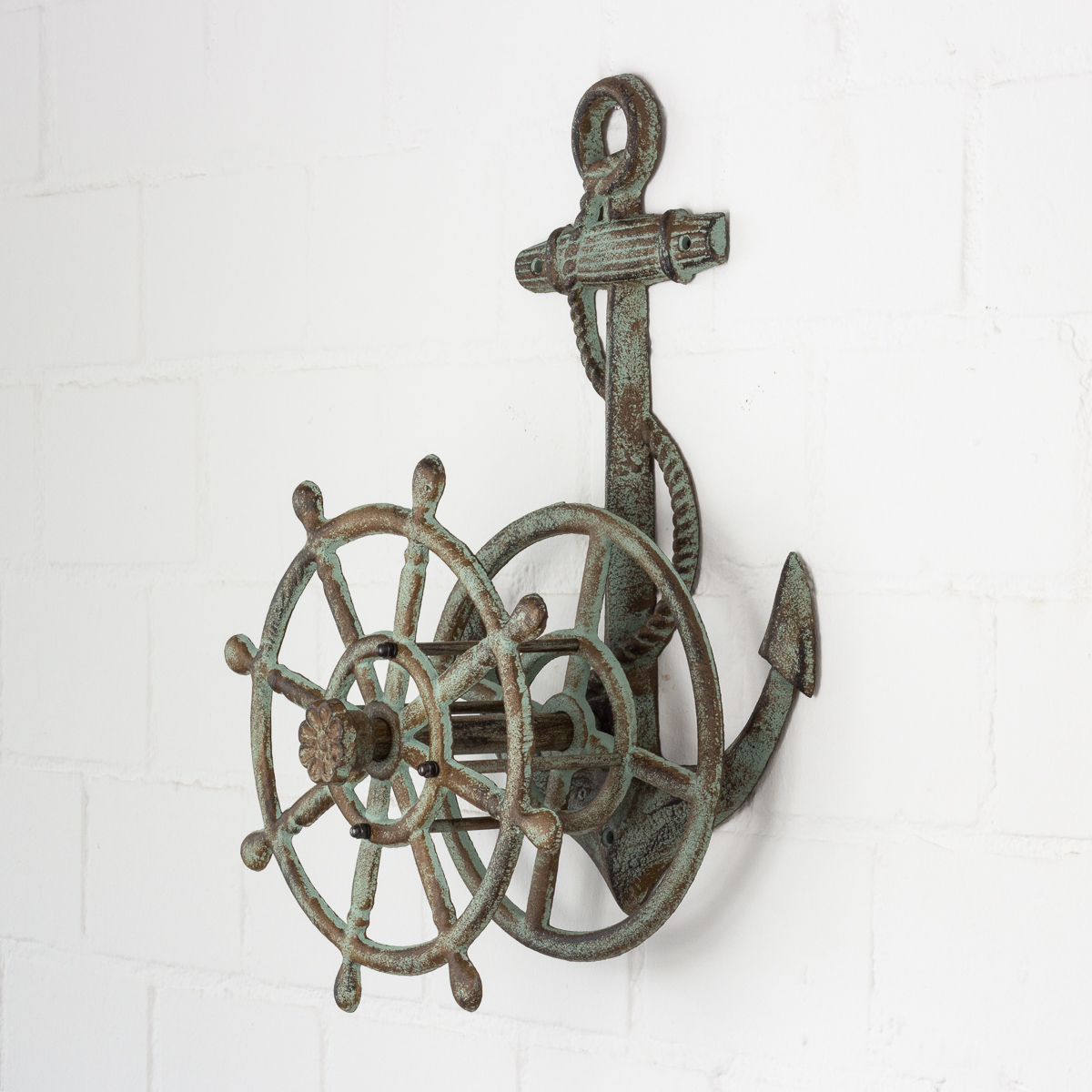 Halter für Gartenschlauch mit Anker, Nordsee-Dekoration, Schlauchhalter Nautik