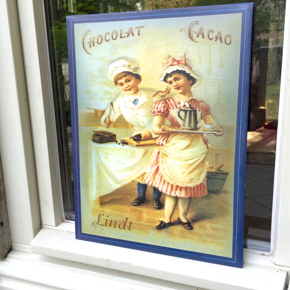 Wanddeko Bistro + Küche, Blechtafel Retro Bild -Küchenbild, Nostalgie Schokolade