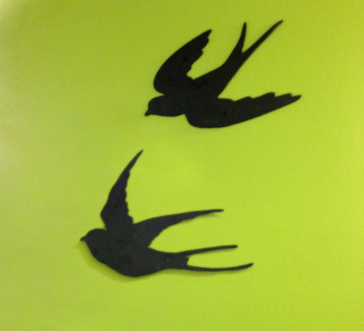 Schwalben - Rauchschwalben, Wand - Deko Schwalben, Vogel Silhouette Terrasse