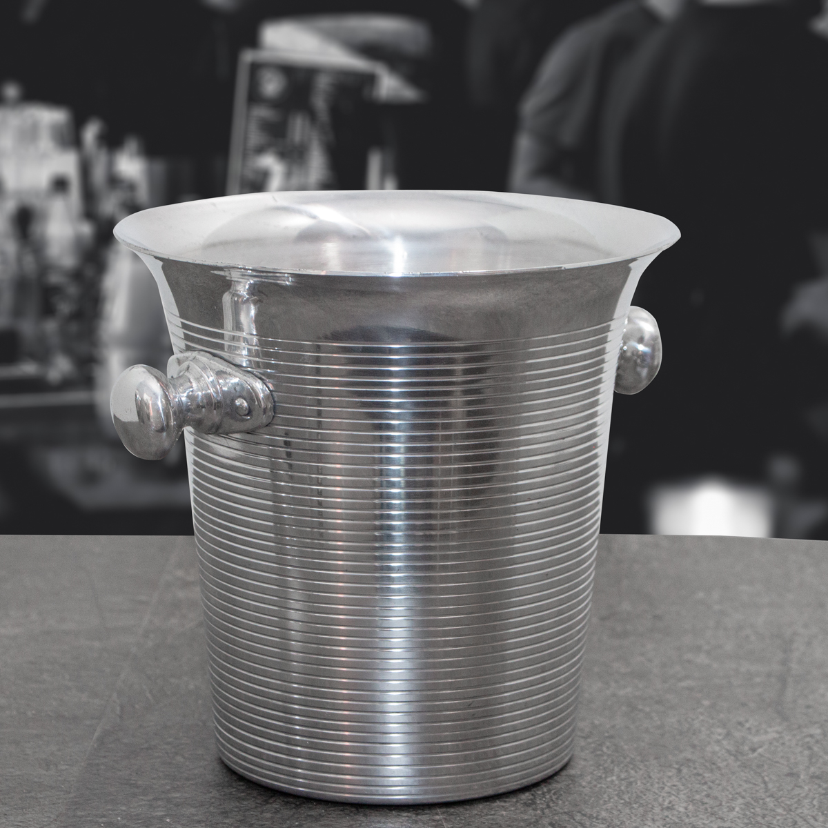 Flaschenkühler, Sektkühler, Aluminium, Geriffelt
